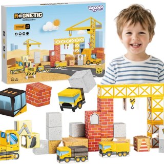 WOOPIE Magnetyczne Kostki Konstrukcyjne Plac Budowy 49 el.