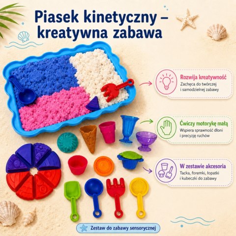 WOOPIE Piasek Kinetyczny Zestaw Lodziarnia Desery 24el