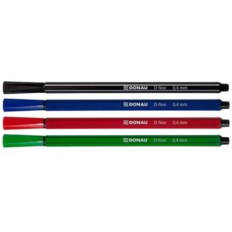 Cienkopisy Donau D-Fine 0.4mm czarne (10)