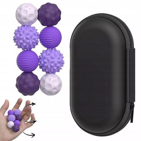 Magnetyczne kulki sensoryczne antystresowe z etui ADHD ASD SI 8 szt fiolet