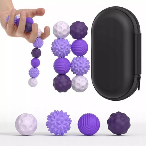 Magnetyczne kulki sensoryczne antystresowe z etui ADHD ASD SI 8 szt fiolet