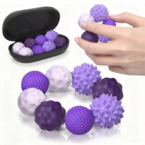 Magnetyczne kulki sensoryczne antystresowe z etui ADHD ASD SI 8 szt fiolet