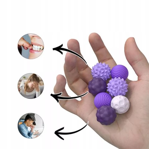 Magnetyczne kulki sensoryczne antystresowe z etui ADHD ASD SI 8 szt fiolet