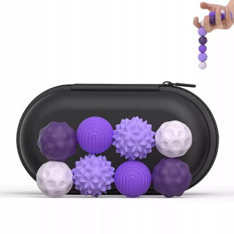 Magnetyczne kulki sensoryczne antystresowe z etui ADHD ASD SI 8 szt fiolet