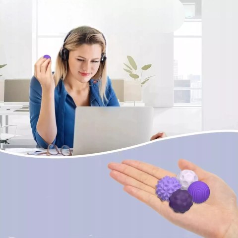 Magnetyczne kulki sensoryczne antystresowe z etui ADHD ASD SI 8 szt fiolet