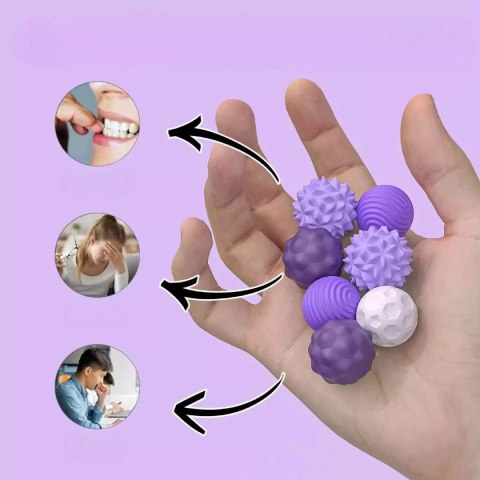 Magnetyczne kulki sensoryczne antystresowe z etui ADHD ASD SI 8 szt fiolet