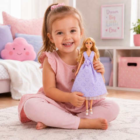WOOPIE ROYAL Lalka Lily Długie Blond Włosy 30 cm Lawendowa Suknia Akcesoria