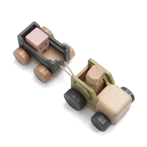 Drewniany traktor, zabawka dla dzieci, zestaw, figurki odgrywanie ról Micki Drewniany traktor, zabawka dla dzieci, zestaw, figurki odgrywanie ról Micki