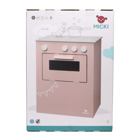 Różowa drewniana kuchenka dla dzieci, kuchnia, piekarnik gotowanie, Micki Różowa drewniana kuchenka dla dzieci, kuchnia, piekarnik gotowanie, Micki
