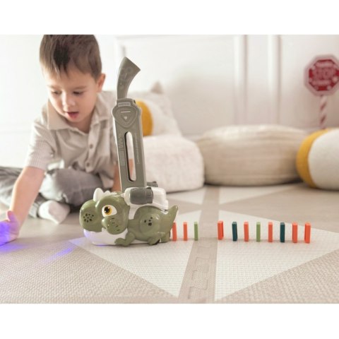 WOOPIE Elektryczna Ciuchcia Lokomotywa do Klocków Domino Dinozaur Zielony - ZESTAW 8 SZT.