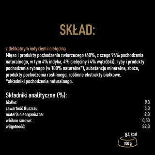 CESAR tacka 150 g - pełnoporcjowa mokra karma dla psa z indykiem i wołowiną w aromatycznym sosie.