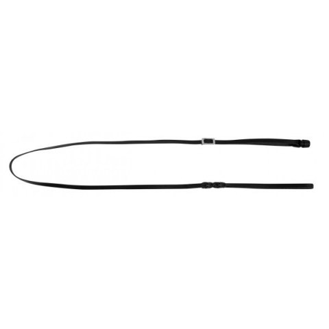 KERBL Vegas GoLeyGo 2.0 regulowana smycz ze skóry z adapterem, czarna, rozmiar S (10 mm x 105-165 cm, max. 15 kg)