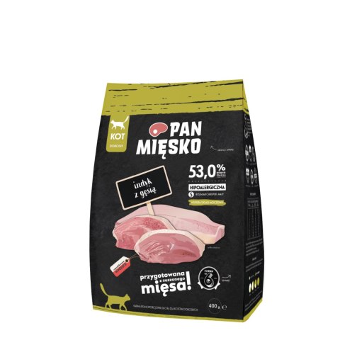 PAN MIĘSKO Sucha karma dla kota - Indyk z gęsią, 400 g