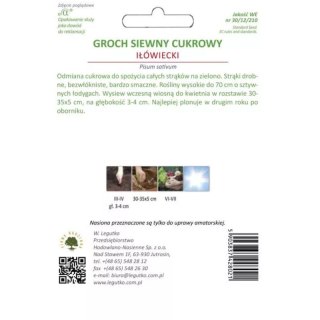 Groch cukrowy Iłówiecki wczesny do siewu
