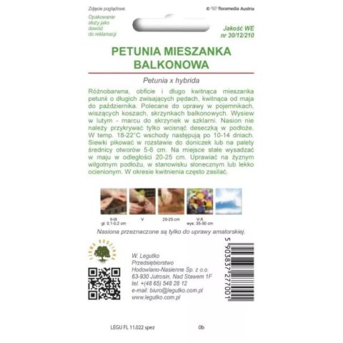 Petunia ogrodowa o pędach zwisających - mieszanka balkonowa