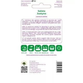 Sałata głowiasta masłowa Justyna - jasnozielona, wczesna