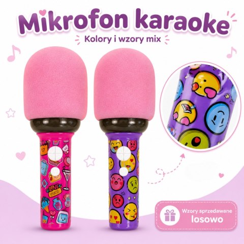 WOOPIE Bezprzewodowy Mikrofon Do Karaoke Z Głośnikiem BT LED Różowy