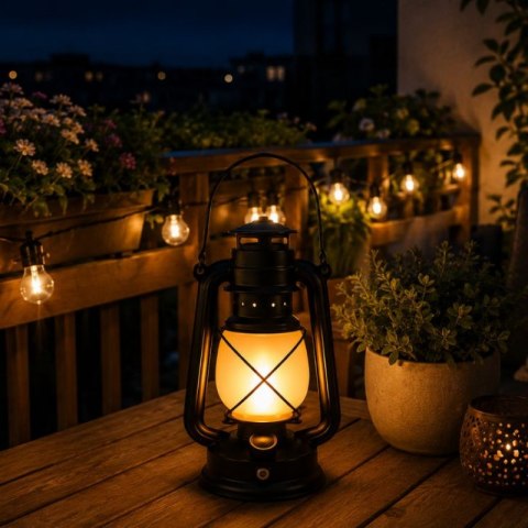 Lampion retro LED do ogrodu