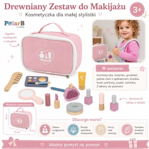 VIGA PolarB Drewniany Zestaw do Makijażu Kosmetyczka Torba