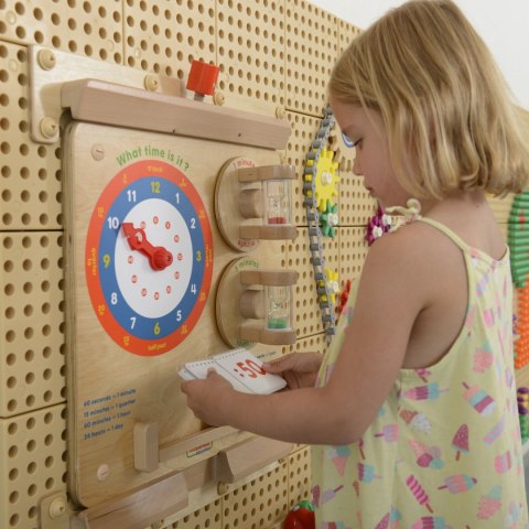 MASTERKIDZ Nauka Odczytywania Zegara Ścienna Tablica Edukacyjna Flex