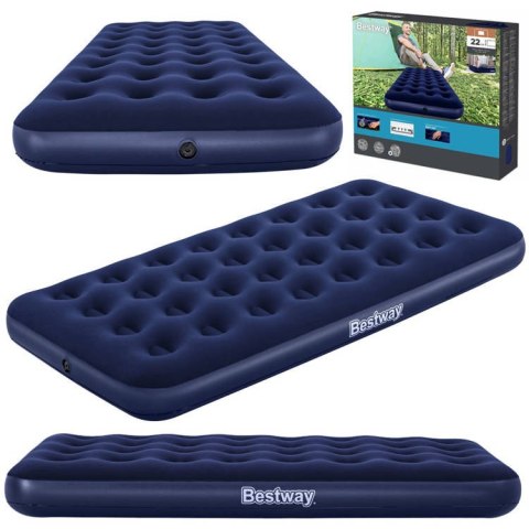 Bestway Dmuchany materac kempingowy 1-os. 150kg WELUROWY 188x99cm 67001