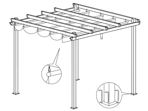 PERGOLA ogrodowa Para Sole ESTIVO Altana tarasowa 3x3x2,2m SP0835