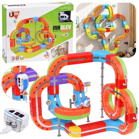 KLOCKI MAGNETYCZNE Tor magnetyczny dla pociągów - 135ele kolejka DIY ZA6330
