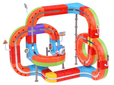 KLOCKI MAGNETYCZNE Tor magnetyczny dla pociągów - 135ele kolejka DIY ZA6330