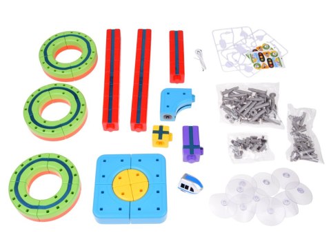 KLOCKI MAGNETYCZNE Tor magnetyczny dla pociągów - 135ele kolejka DIY ZA6330