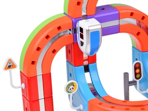 KLOCKI MAGNETYCZNE Tor magnetyczny dla pociągów - 135ele kolejka DIY ZA6330