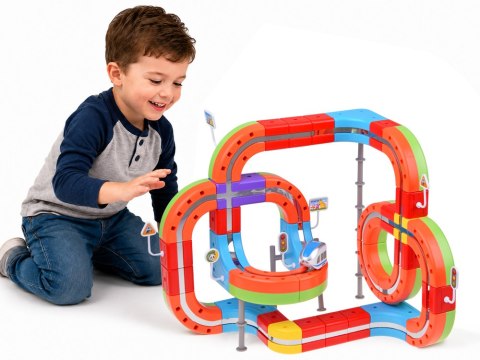 KLOCKI MAGNETYCZNE Tor magnetyczny dla pociągów - 135ele kolejka DIY ZA6330