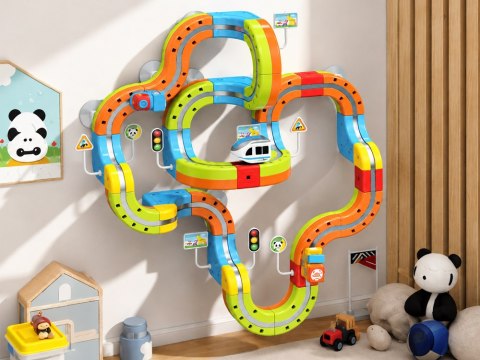 KLOCKI MAGNETYCZNE Tor magnetyczny dla pociągów - 135ele kolejka DIY ZA6330