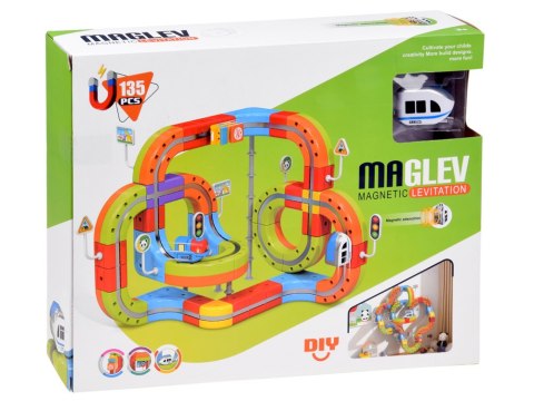KLOCKI MAGNETYCZNE Tor magnetyczny dla pociągów - 135ele kolejka DIY ZA6330