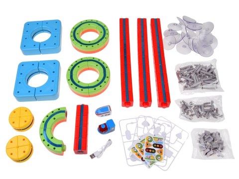 KLOCKI MAGNETYCZNE Tor magnetyczny dla pociągów - 178ele kolejka DIY ZA6331