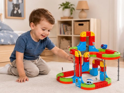 KLOCKI MAGNETYCZNE Tor magnetyczny dla pociągów - 178ele kolejka DIY ZA6331