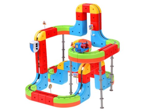 KLOCKI MAGNETYCZNE Tor magnetyczny dla pociągów - 178ele kolejka DIY ZA6331