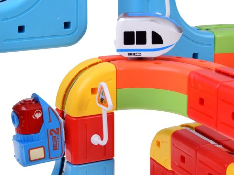 KLOCKI MAGNETYCZNE Tor magnetyczny dla pociągów - 178ele kolejka DIY ZA6331