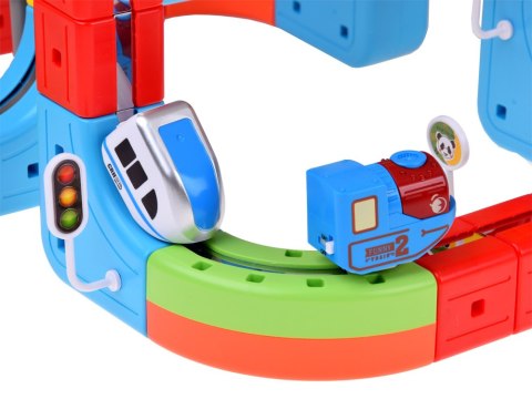 KLOCKI MAGNETYCZNE Tor magnetyczny dla pociągów - 178ele kolejka DIY ZA6331