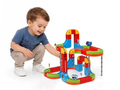 KLOCKI MAGNETYCZNE Tor magnetyczny dla pociągów - 178ele kolejka DIY ZA6331
