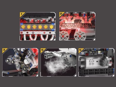 Klocki techniczne Zbuduj SILNIK na akumulator Generator pary 1610el. ZA6373