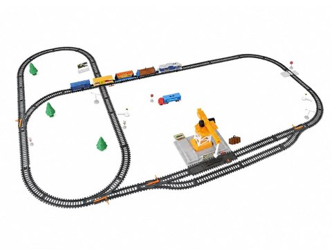 Kolejka Elektryczna Pociąg CARGO Stacja Dźwig 4 Wagony Tory 670 cm RC0779