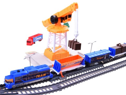 Kolejka Elektryczna Pociąg CARGO Stacja Dźwig 4 Wagony Tory 670 cm RC0779