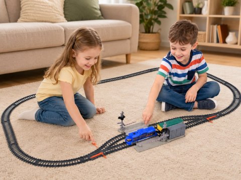 Kolejka Elektryczna Pociąg Towarowy Tory 335 cm Przejazd Rogatki RC0781