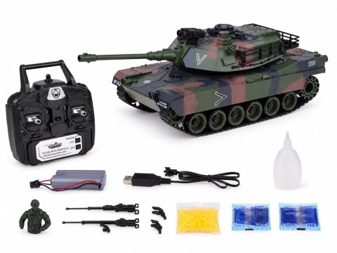 Czołg Zdalnie Sterowany RC Abrams M1A1 Dym Dźwięk Światło 45cm RC0770