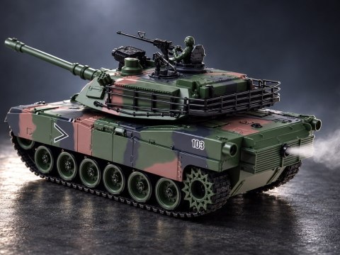 Czołg Zdalnie Sterowany RC Abrams M1A1 Dym Dźwięk Światło 45cm RC0770