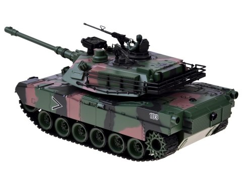 Czołg Zdalnie Sterowany RC Abrams M1A1 Dym Dźwięk Światło 45cm RC0770