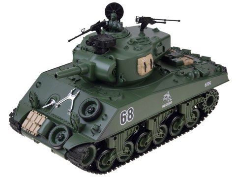Czołg zdalnie sterowany Sherman M4A3 Strzela Dym Dźwięk Wieżyczka RC0769