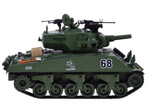 Czołg zdalnie sterowany Sherman M4A3 Strzela Dym Dźwięk Wieżyczka RC0769