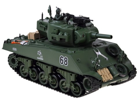 Czołg zdalnie sterowany Sherman M4A3 Strzela Dym Dźwięk Wieżyczka RC0769