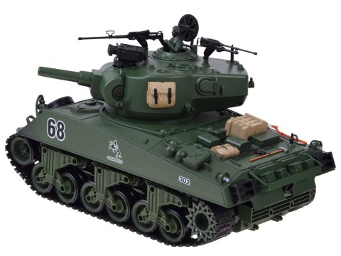 Czołg zdalnie sterowany Sherman M4A3 Strzela Dym Dźwięk Wieżyczka RC0769